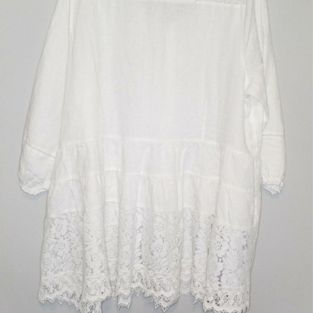 NWOT Soft Surroundings Linen Lace Tunic H10396 - Picture 9 of 9